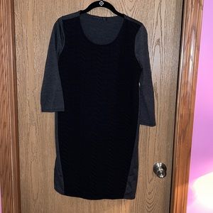 Black and grey long sweater.